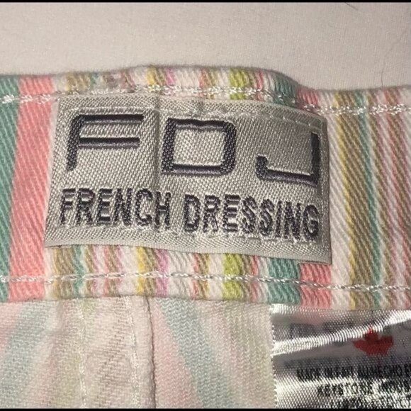 High Rise Stripe Cut Off Jean Shorts Size 12 Pastel White French Dressing Canada - Picture 4 of 7